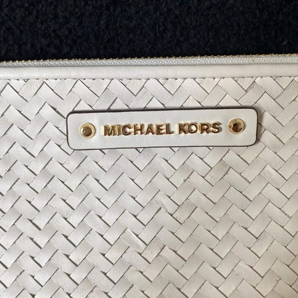 Michael Kors Jet Set  Large Woven leather Clutch